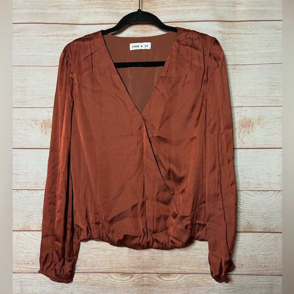 June & Jo Burnt Orange Blouse 0652